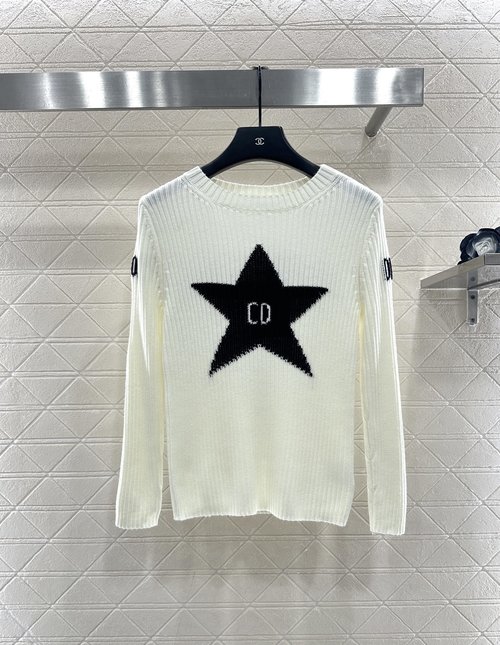 Dior Embroidered Logo Knit Pullover, Unique Design and Comfort