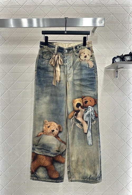 Dior Printed Straight-Leg Jeans with Logo