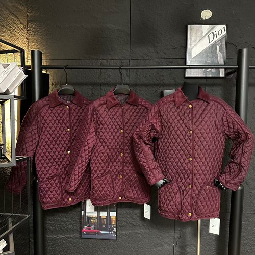 Burberry Corduroy Collar Mid-Length Classic Quilted Jacket