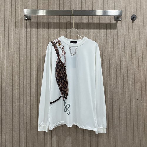 Louis Vuitton Printed Long-Sleeved T-Shirt with Trendy Style