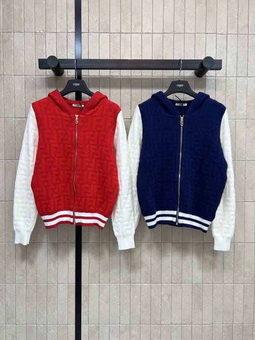 Dior Double F Jacquard Knitted Hooded Cardigan for a Classic Look