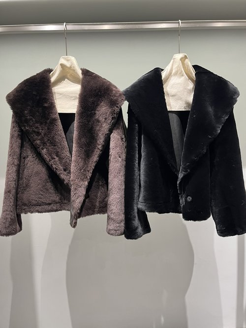 Hermes Loose H-Style Short Sheepskin and Fur One-Piece