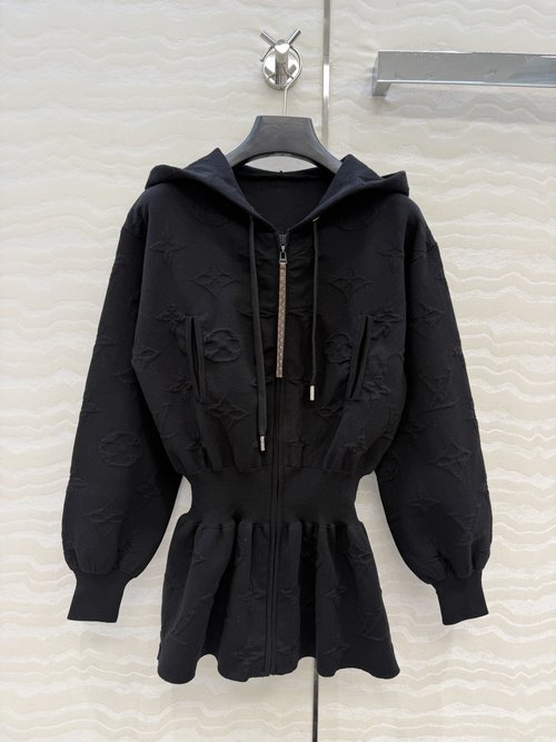 Louis Vuitton Chic MONOGRAM Jacquard Hooded Coat from Lou Ski Collection