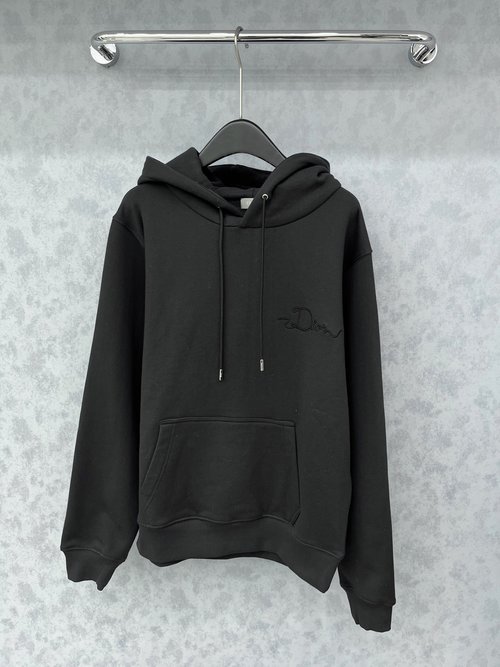 Dior Classic Hooded Embroidered Fleece Sweatshirt with Clean Tailoring and a Relaxed Appearance