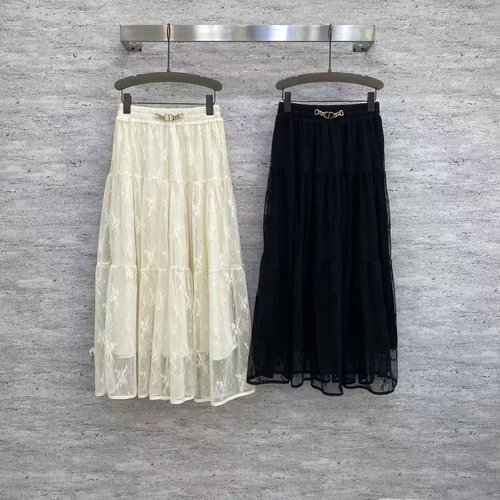 Valentino Lace Embroidered Mesh Skirt for a Gentle Ambiance