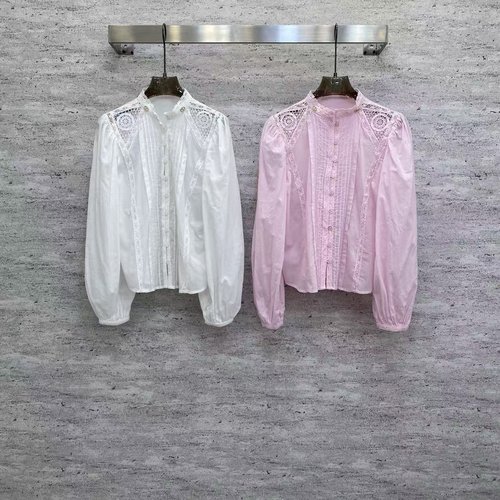 Dior French-inspired Lace-trimmed Blouse in Two Sophisticated Colors