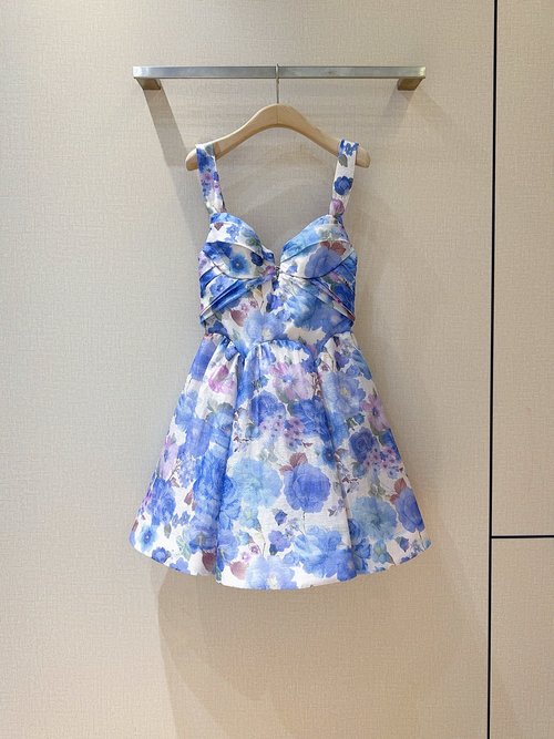 Zimmermann Heart-shaped Neckline Short Mini Dress in Silk Linen Organza