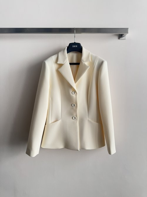 Dior Classic Single-breasted Suit Jacket with Trimmed Buttons