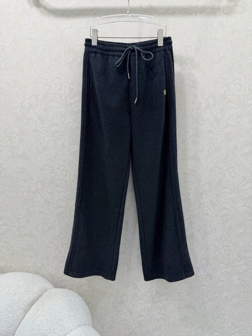 Loewe High-Waisted Wide-Leg Trousers with Logo Belt and Metal Accents