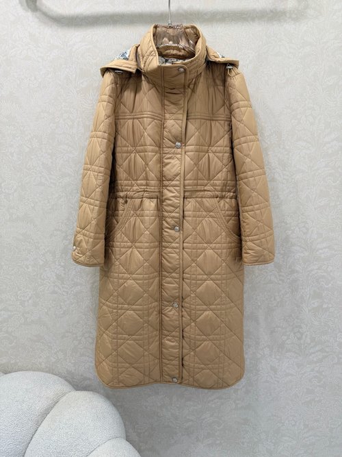 Dior Diana Wicker - Patterned Hooded Padded Coat with Jungle Print Lining