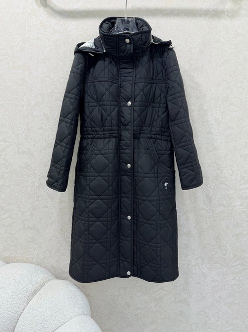 Dior Diana Wicker - Patterned Hooded Padded Coat with Jungle Print Lining