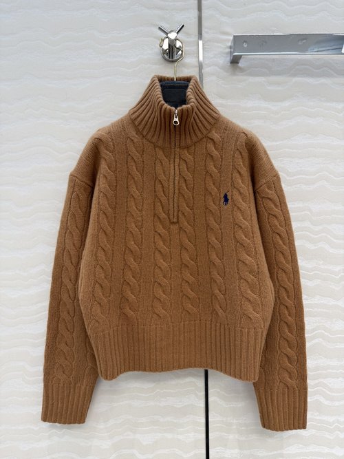 Polo Ralph Lauren Customized American-style Wool-Cashmere Zip-up Sweater