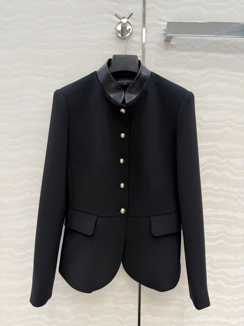 Louis Vuitton Retro Equestrian Knight Blazer with Custom Waist and Leather Collar