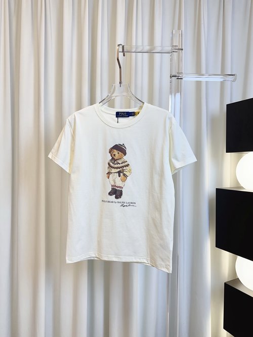 Polo Ralph Lauren Printed Bear Logo Cotton T-Shirt for Versatile Use