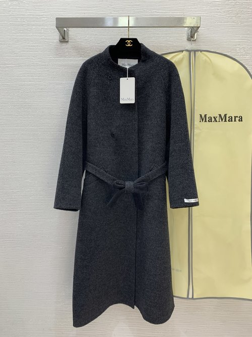 Max Mara High-end Customized Double-sided Woolen Overcoat with Belt