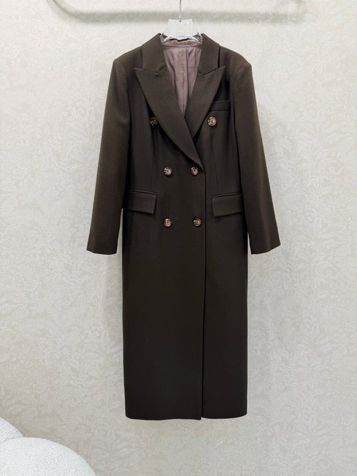 Dior Classic Wool Coat with Suit Collar and Tailored Hardware
