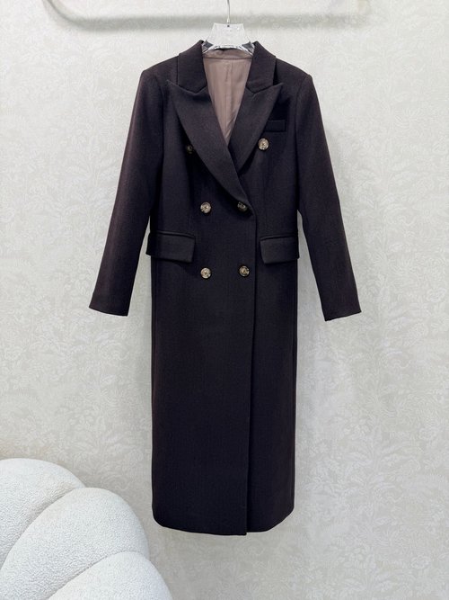 Dior Classic Wool Coat with Suit Collar and Tailored Hardware