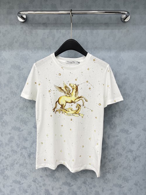 Dior Chic Printed Short-Sleeve T-Shirt for a Sophisticated Appearance