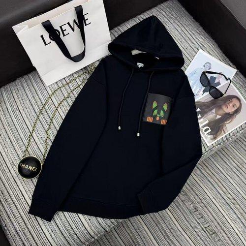 Louis Vuitton Sophisticated Louis Wain Cat-Inspired Hoodie with Leather Detail