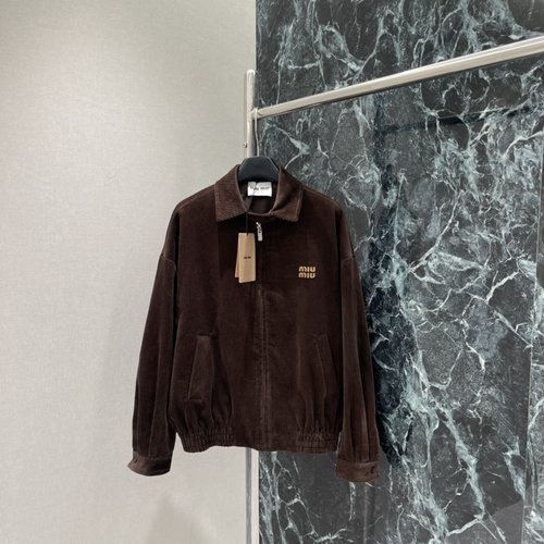 Miu Miu Corduroy Shirt Jacket with Embroidered Logo