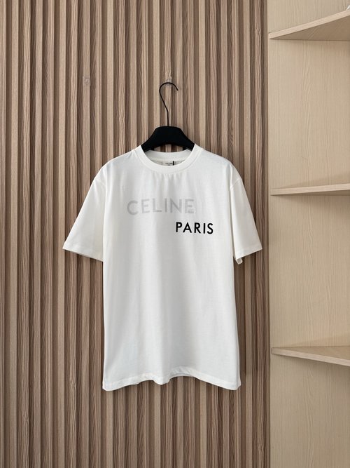 Celine Relaxed Fit Short-Sleeve Tees with Subtle Lettering