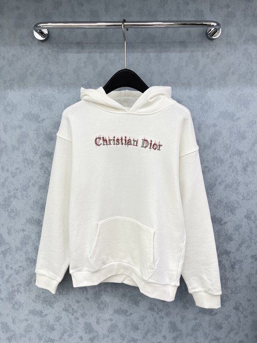 Dior Classic Hooded Sweatshirt with Ribbed Cuffs