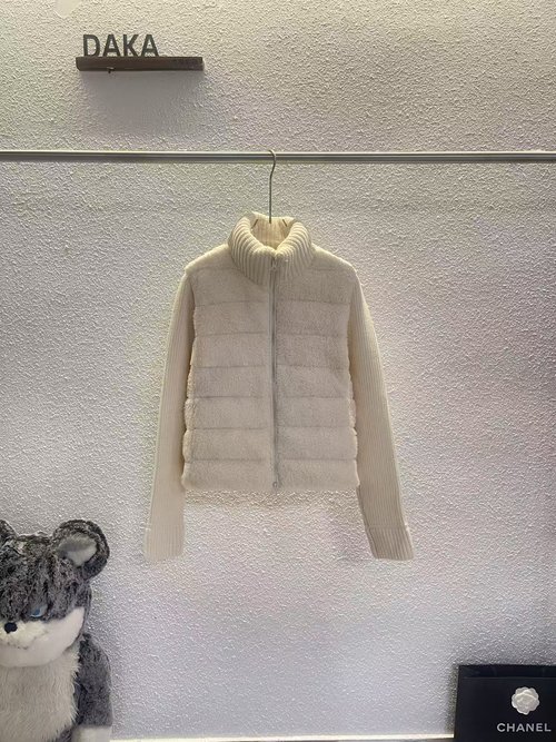 Moncler Moncle Style Teddy Bear Fleece Sleeve Down Jacket