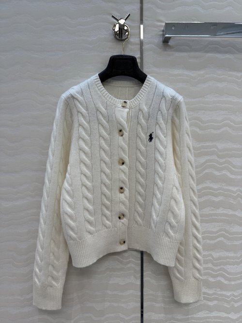 Polo Ralph Lauren American-style Knit Cashmere Round-neck Cardigan