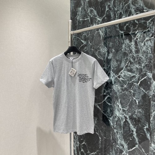 Loewe Cat Print T-Shirt with Handwritten Text, High-Quality Cotton for Comfort