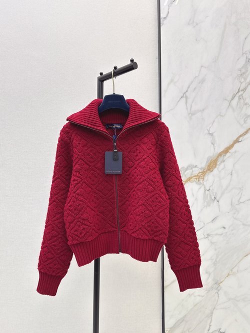 Louis Vuitton Ski Series High-End Fleece Jacket with Monogram Jacquard Pattern