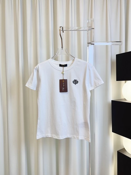 Loro Piana Embroidered Logo T-shirt - Custom Cotton, Casual and Elegant