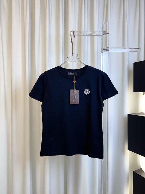 Loro Piana Embroidered Logo T-shirt - Custom Cotton, Casual and Elegant
