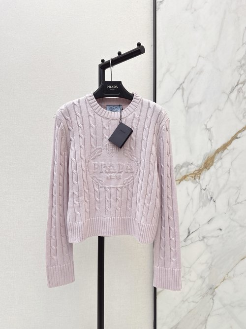 Prada High-Intelligence Basic Wool Sweater with Simple Design