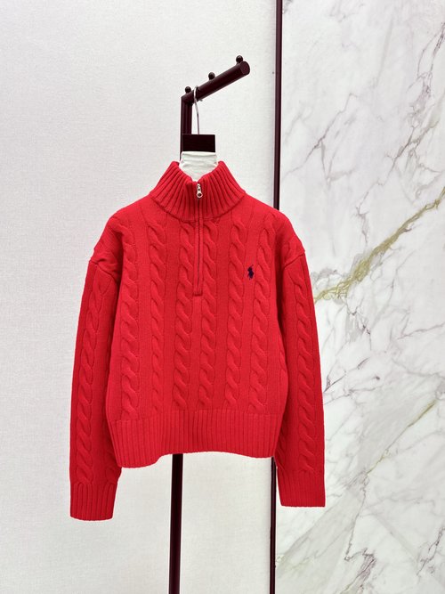 Polo Ralph Lauren Customized Wool-Cashmere Knit Collared Half-Zip Sweater