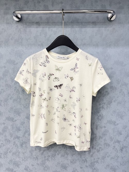 Dior Exquisite All-over Printed Short-sleeve T-shirt Made of High-end Fabric, Soft and Breathable, Classic and Versatile