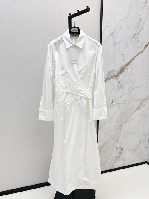 Max Mara Stylish Folding Long Dress, Practical for Daily Wear