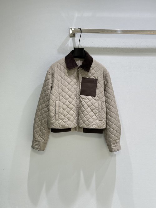Loewe Jacket with Diamond Quilting, Corduroy Collar
