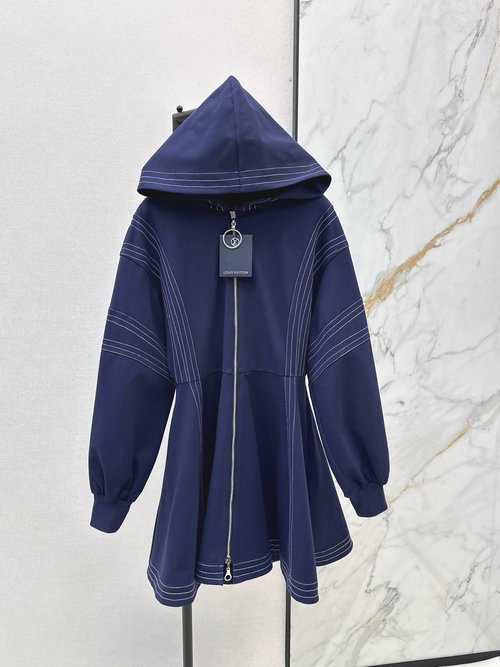 Louis Vuitton Hooded Zipper Dress for a Sweet and Cool Look
