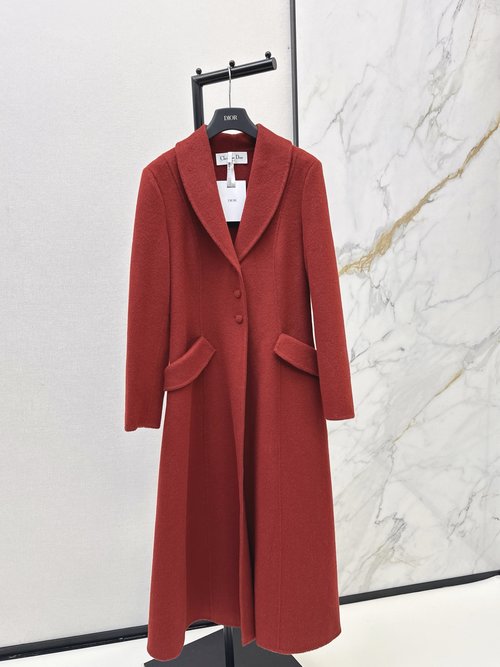 Dior Long Double-Faced Wool Coat, Handmade, Elegant & Stylish