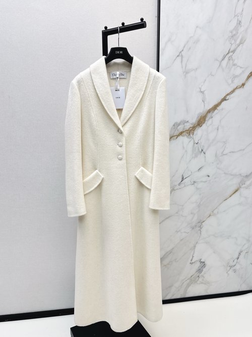 Dior Long Double-Faced Wool Coat, Handmade, Elegant & Stylish