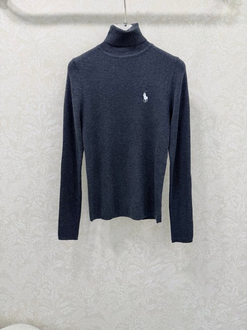 Polo Ralph Lauren High-Neck Wool Base Layer with Logo Embroidery, Soft and Elegant Fit