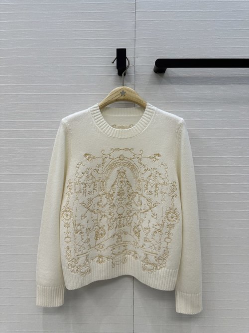 Dior Exclusive Festival Series Cashmere Sweater with Lucky Star Embroidery