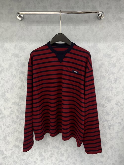 Prada Charming Striped Collared Long Sleeve Shirt
