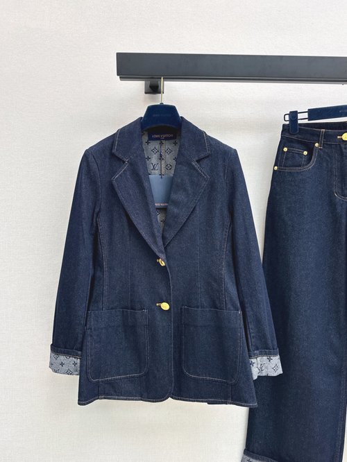 Louis Vuitton Classic Denim Blazer with Monogram Lining