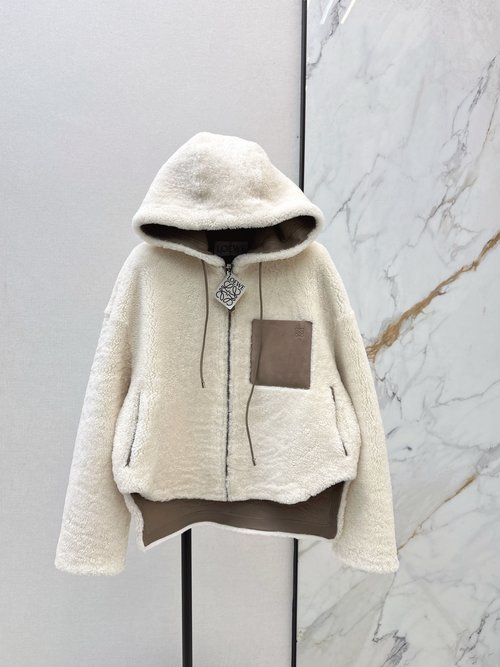 Loewe Luxurious Natural Fur-Lined Overcoat with Bespoke Details