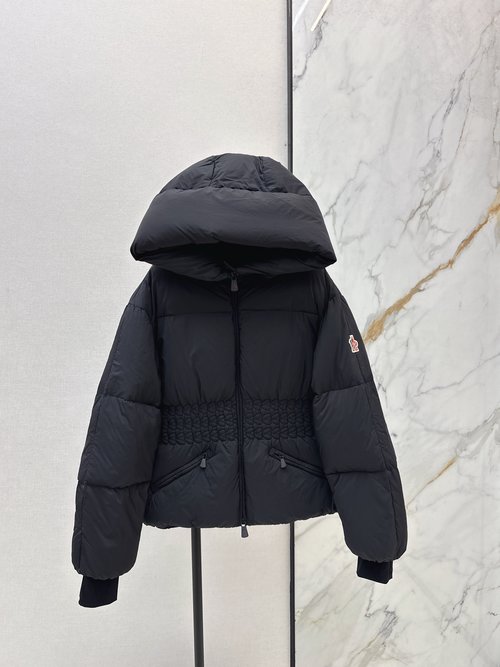 Moncler Ski Series Nylon Down Jacket Featuring Elastic Waistband