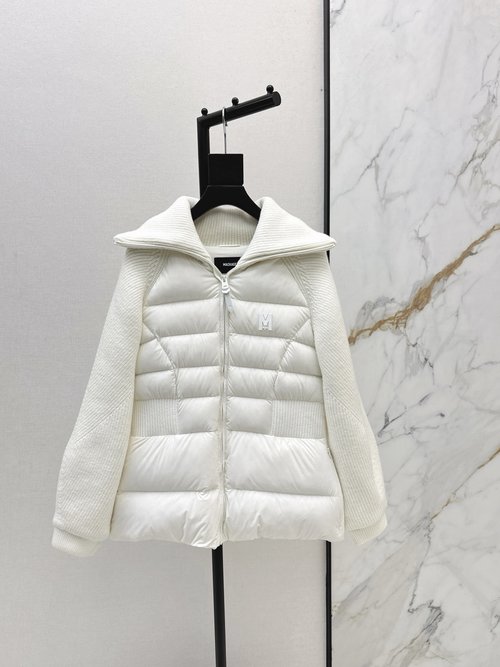 Moncler Customized Down Jacket with Stitched Sleeves and Elastic Waist