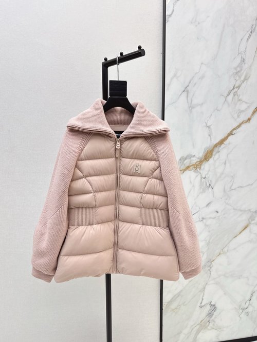 Moncler Customized Down Jacket with Stitched Sleeves and Elastic Waist