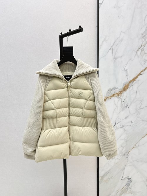 Moncler Customized Down Jacket with Stitched Sleeves and Elastic Waist