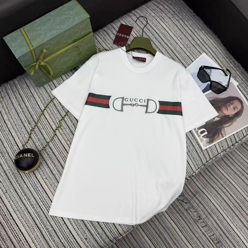 Gucci Stylish Two-Color Embroidered Letter Round-Neck Short-Sleeve Tee